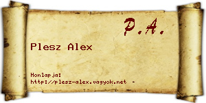 Plesz Alex névjegykártya
