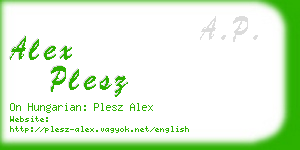 alex plesz business card